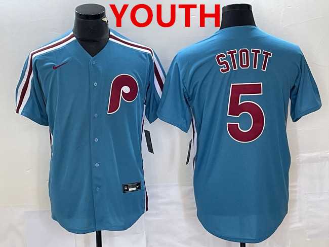 Youth Philadelphia Phillies #5 Bryson Stott Blue Cool Base Stitched Jersey,We sell and wholesale Youth Philadelphia Phillies #5 Bryson Stott Blue Cool Base Stitched Jersey on line form chian!